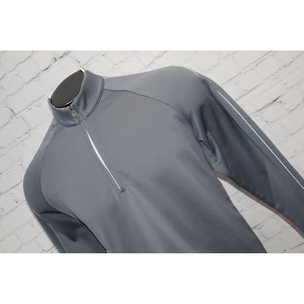 Adidas 1/4 Zip Pullover Men Large Gray Climalite Performance Top Golf Polyester